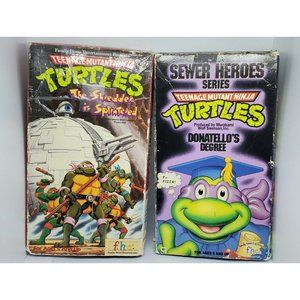 2pc VHS Teenage Mutant Ninja Turtles Shredder Is Splintered & Donatello's Movie